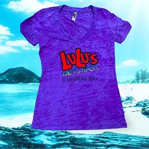 Lulu’s Bait Shack, Fort Lauderdale, FL-Women’s size M burnout purple fabric.